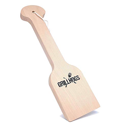 GRILLHOGS Cedar BBQ Grill Scraper, Natural Wooden Grill Cleaner for Griddle and Grills, Cleans Top and Between Grill Grates, Easily Removes Food, No Bristles or Wires Full Size (18 Inch)