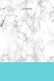 Journal: White/grey marble background with light blue band and black title, 200 page (100 sheet) 6