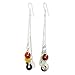 NOVICA Artisan Handmade Jade Quartz Waterfall Earrings | .925 Sterling Silver Glass Bead Dangle Earrings | Multi-color Stones Dangle Earring | Handcrafted Jewelry | Earthy Blend Themed Thailand