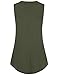 Sleeveless Tunics For Women,Laksmi Solid Color Basic V Neck Casual Office Tank Blouse Top, XX-L Olive Green