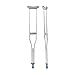 DMI Crutches, Push Button Adjustable Aluminum Crutches with Pads, Tips, and Handgrips Accessories, Adult 5 Foot 2 to 5 Foot 10, Silver and Gray, Beige, 2 Count