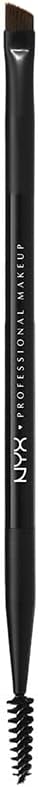NYX Professional Makeup Pro Dual Brow Brush Spoolie Angled Cut Black Synthetic