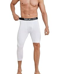 4 Pack Men's 3/4 One Leg Compression Tights Pants