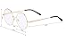 Agstum Retro Round Metal Non-Prescription Eyeglasses Frame with Spring HInge Clear Lens (Gold, (Medium size) 46)