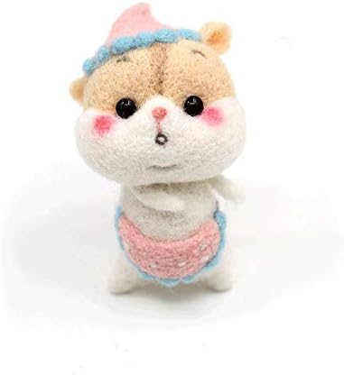 Ywawj メイドハムスターニードルフェルトキット 買収 ニードルフェルトスターターキット手作りの動物の人形ニードルフェルト羊毛フェルト キット非完成diy手づくりフェルト用品