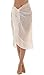 ChinFun Women's Ruffle Sarongs Cover Up Beach Wrap Slit Skirts Bathing Suit Shawl Semi-Sheer Swimwear Solid White