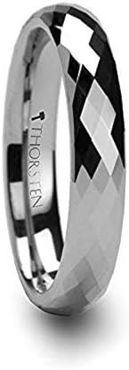 CELONA 288 Diamond Faceted 4mm Women's Tungsten Ring - FREE Engraving