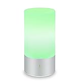 LUNSY LED Table Lamp, Touch Sensor Bedside Lamp, Dimmable Warm White Light and Color Changing RGB Lamps for Living Room&Bedroom