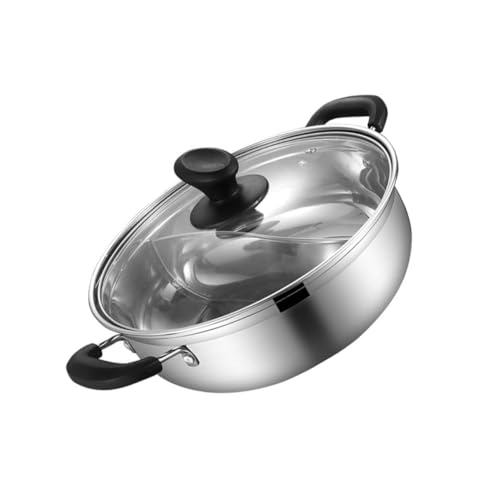 PRETYZOOM 1pc Stainless Steel Yin Pot Double-sided Hot Pot for Induction and Gas Cooking Dual Flavor Cooker Practical Kitchenware for Home for Housewarming