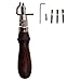 Yangoutool 7 in 1 Pro Adjustable Stitching Groover and Creasing Edge Beveler,Leathercraft Kits, Leather Carving Cutting Edge Tools,Wood & Steel Hand Tool