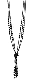 Zivyes Art Deco 1920's Flapper Long Black Multitier Tassel Beaded Pendant Necklace (Black)