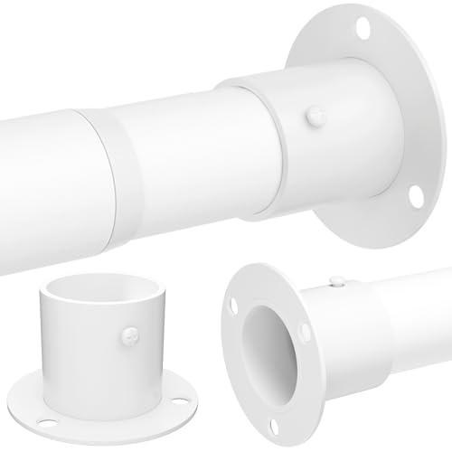 Clothes Hanging Rail, Clothes Rail Extendable Clothes Rail for Bedroom Window Showers 65-110cm Diameter 32mm White