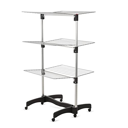 LAUNDRYSpecialist Etendoir Linge Lea - Un étendoir révolutionnaire avec Une Longueur de séchage de 40 m - sur Roues et Extensible - Compact à Ranger - simplifie Le séchage des vêtements