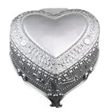 Antique Vintage Flower Emboss Mini Metal Heart