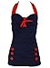 Bow Front Navy Blue Vintage Pin up Rockabilly Women's Swimsuit Swimwear