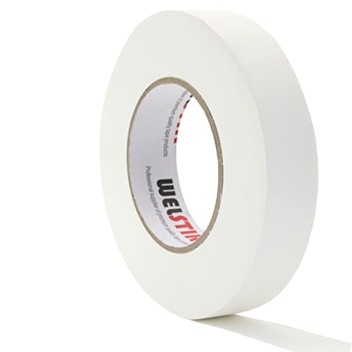 WELSTIK Thin Gaff Tape 25MM*30.2M Gaffa Tape Matt Cloth Tape, White