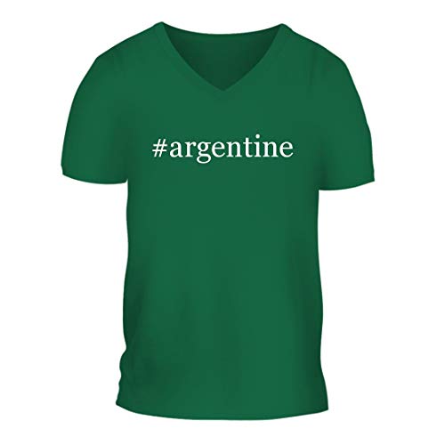 #Argentine - A Nice Hashtag Men's Short Sleeve V-Neck T-Shirt Shirt, Green, Large
