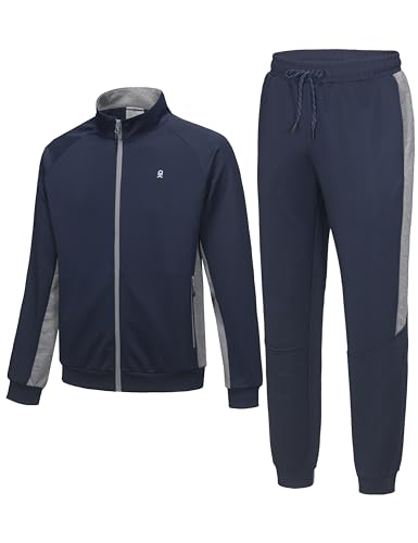 Little Donkey Andy Mens Tracksuit 2 Piece Jogging Set (Navy XL) at Amazon