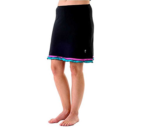 HydroChic Women’s Ruffle Swim Skirt, Modest Swimwear with Hidden Shorts