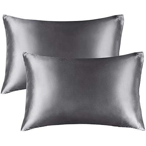 dark grey silk pillowcase