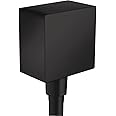 Hansgrohe 26455670 FixFit Square Backflow Preventer Matte Black Wall connection, Klein