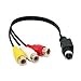 10inch S-Video 7-Pin Mini-DIN Male to 3 RCA Female Cable