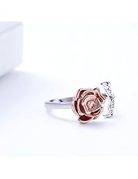 Meow Star - Anillo ajustable para mujer, diseño de flor