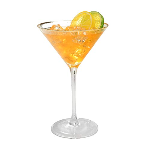 AILELAN Golden Edge Martini Glasses, Perfect Cocktail/Desserts Glasses with Stem, 8-Ounce, Set of 6