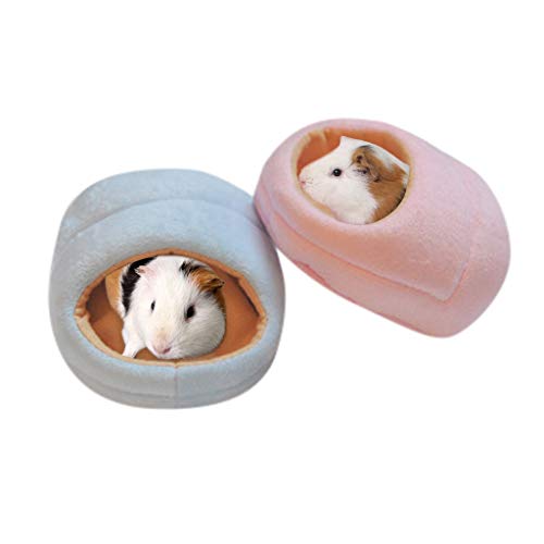 image for Anasu 2Pcs Hamster House Bed, Soft Warm Guinea Pig Bed Pet Small Anima