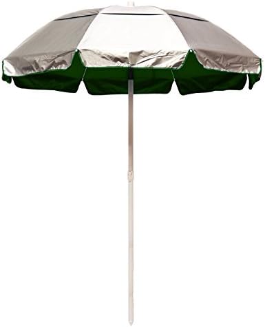 Frankford Umbrella Solar Reflective 6 ft. White Steel Beach/Lifeguard Umbrella with Tilt