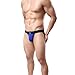 MuscleMate Premium Men's Jockstrap, Hot Men's Jockstrap Thong Underwear, (L, Blue)