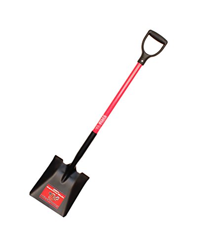 Bully Tools 62520 35 in. Fiberglass D-Grip Handle 14-Gauge Steel Square Point Shovel