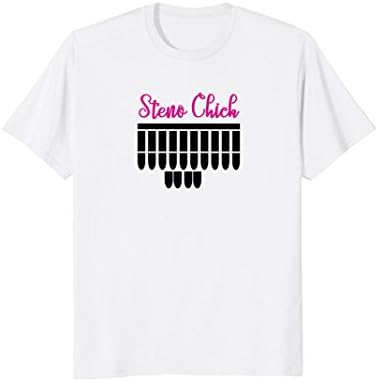 COURT REPORTER steno chick pink letters t-shirt