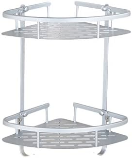 AIQIZI AR-320 Patent No-Drill, Save Labor, Bathroom Corner Wall Shelf, Shelves Durable, Aluminum 2 Tiers Caddy Shower Storage, Towel Bar, Basket Kitchen Corner, Sticky Shelf's