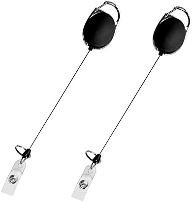 Price for 2 PCS Machter Heavy-Duty Retracting Carabiner Badge Holder Reel With Back Splint Key Ring