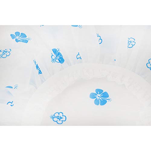Ifnow 5 Packs Waterproof Lace Elastic Band Shower Caps Flower Printed Hat Plastic PE Reusable Bathing Hair Cap