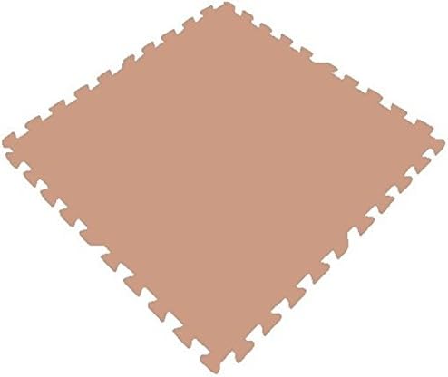 Get Rung Fitness Mat with Interlocking Foam Tiles for Gym Puzzle Flooring for Child Care, Day Care, Garages, Workshops, home gyms, anti fatigue cushion safety (TAN, 120SQFT)