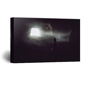 Canvas Wall Art Haunted Creepy Print Gallery Wrap Modern Home Decoration Ready to Hang - 12x18 inches
