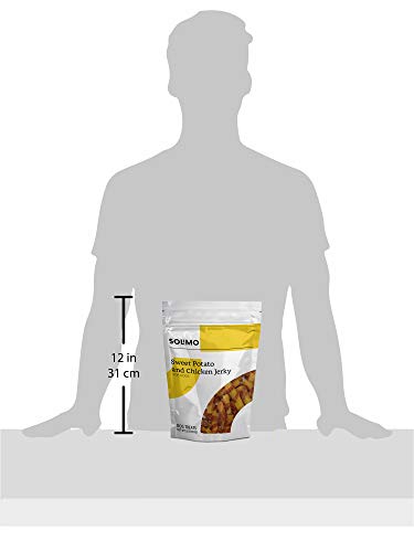 AMAZON BRAND – SOLIMO SWEET POTATO & CHICKEN JERKY DOG TREATS, 2 POUNDS