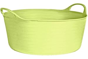 Gardener's Supply Company Green Shallow 4 Gallon Tubtrug, Flexible Lightweight Indestructible Gardening Basket for Mixing Soil, Carrying Harvest, Washing Vegetables, Holding Tools | Indoor Outdoor