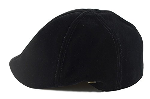 Mens Fall, Winter 6pannel Duck Bill Curved Ivy Looks Velvet Hat S/M L/XL 3Colors ((L/XL) 23in / 7 3/8 / 59 cm, Black)