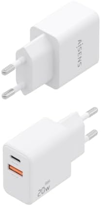 GAN Chargeur 20W, 1x USB-C PD3.0, 1x USB-A QC3.0, Blanc