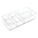 iDesign Clarity Plastic Divided Organizer, Interlocking Storage Container for Vanity, Bathroom, Kitchen Drawers, 16