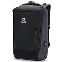 LIEOAGB Men Laptop Backpack, Multi-Functional Large Capacity Business Rucksack Water-poorf Travel Bag with USB Charging School Daypack-Grey-S
