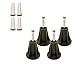 Home Paradise [New Model] Steel Stem Plastic Bed Frame Feet | Set of 4 | Sturdy Bed Frame Legs | Protect Your Floor by Changing Your Bed Wheels with These Bed Frame Glide | Dark Brown (4)