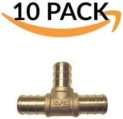(10-pk) 3/4" Pex Brass Tee- crimp-lead free