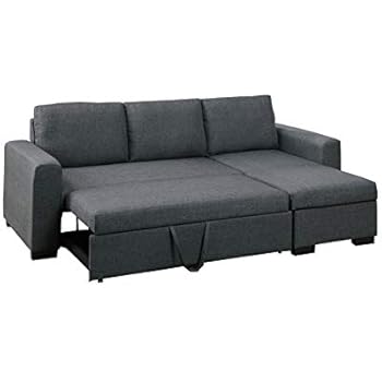 Amazon Com Major Q Blue Grey Pull Out Sleeper Sectional Sofa With