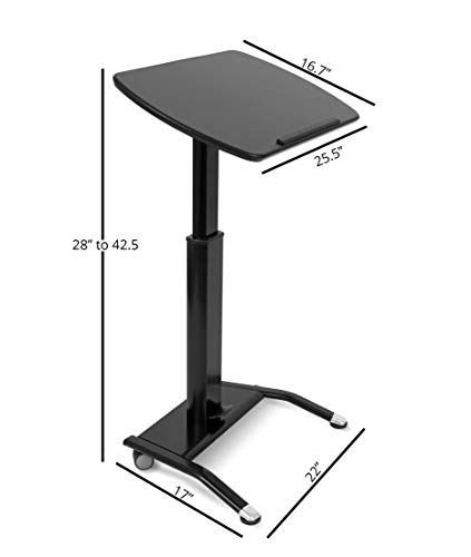 Pneumatic Adjustable-Height Lectern (Black)
