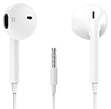 [2 Pack] Earphones with Microphone Premium Earbuds Stereo Headphones and Noise Isolating headset for Apple iPhone iPod iPad Samsung Galaxy S7 S8 and Android Phones(White)