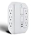 1350-Joule USB Wall Outlet Surge Protector, 6 Grounded Outlets (3 Swivel and 3 Side-Entry), 15A/125V/1875W, 2.4A Dual USB Charging Ports, ETL Listed, White